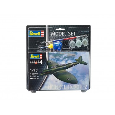 KIT PARA MONTAR REVELL MODEL SET AVIÃO HEINKEL HE70 F-2 1/72 82 PEÇAS COMPLETO COM TINTAS COLA E PINCEL REV 63962